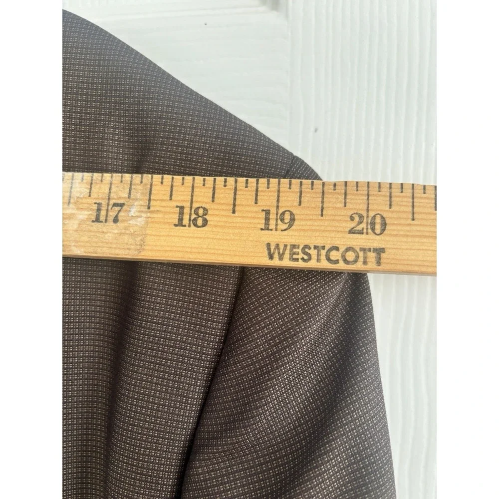 Caravelli Men's 46 Slim Houndstooth Blazer Sports Coat Suit Jacket Brown Poly Bl